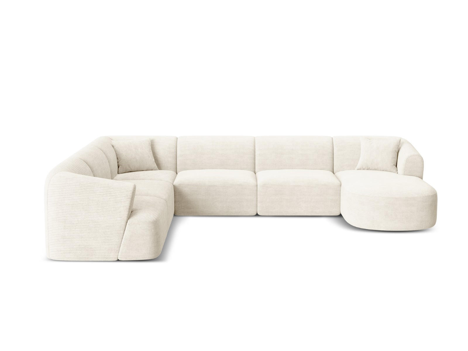 Cosmopolitan Design Modulares-Panoramasofa Ecru 255x70x330 cm
