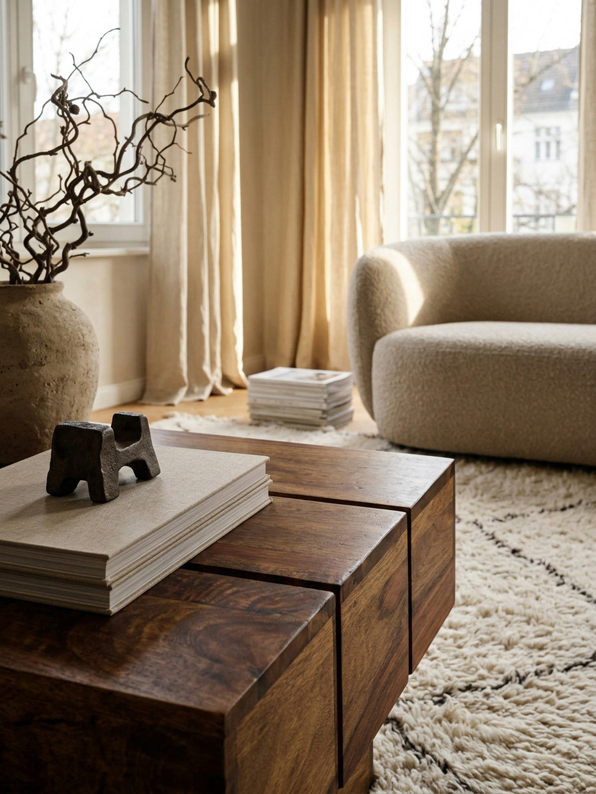 BEISTELLTISCH aus Massivholz, handgefertigt, Unikat, Braun 44x44x30 cm - Braun, Holz (44/44/30cm) - KADIMA DESIGN