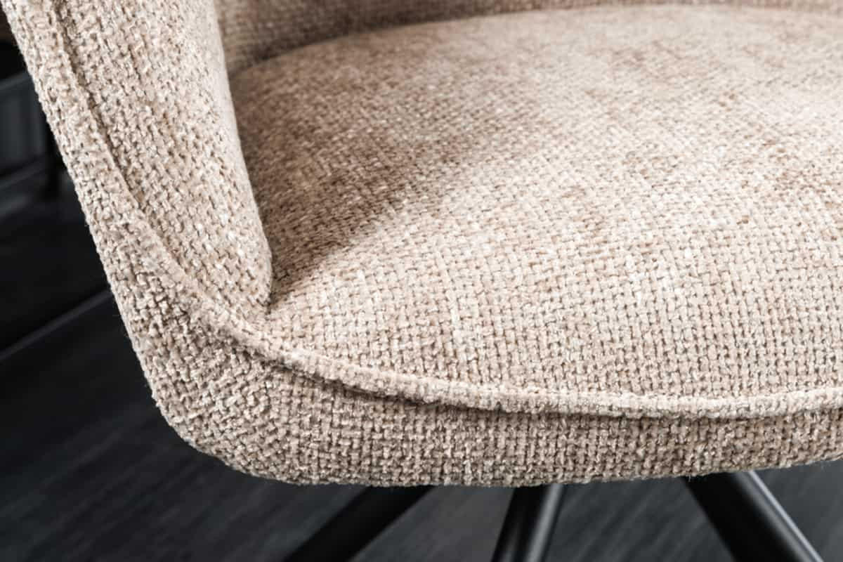 STUHL VERONA Strukturstoff Champagner 80 cm - Beige/Schwarz, Textil/Metall (58/80/59cm) - riess-ambiente