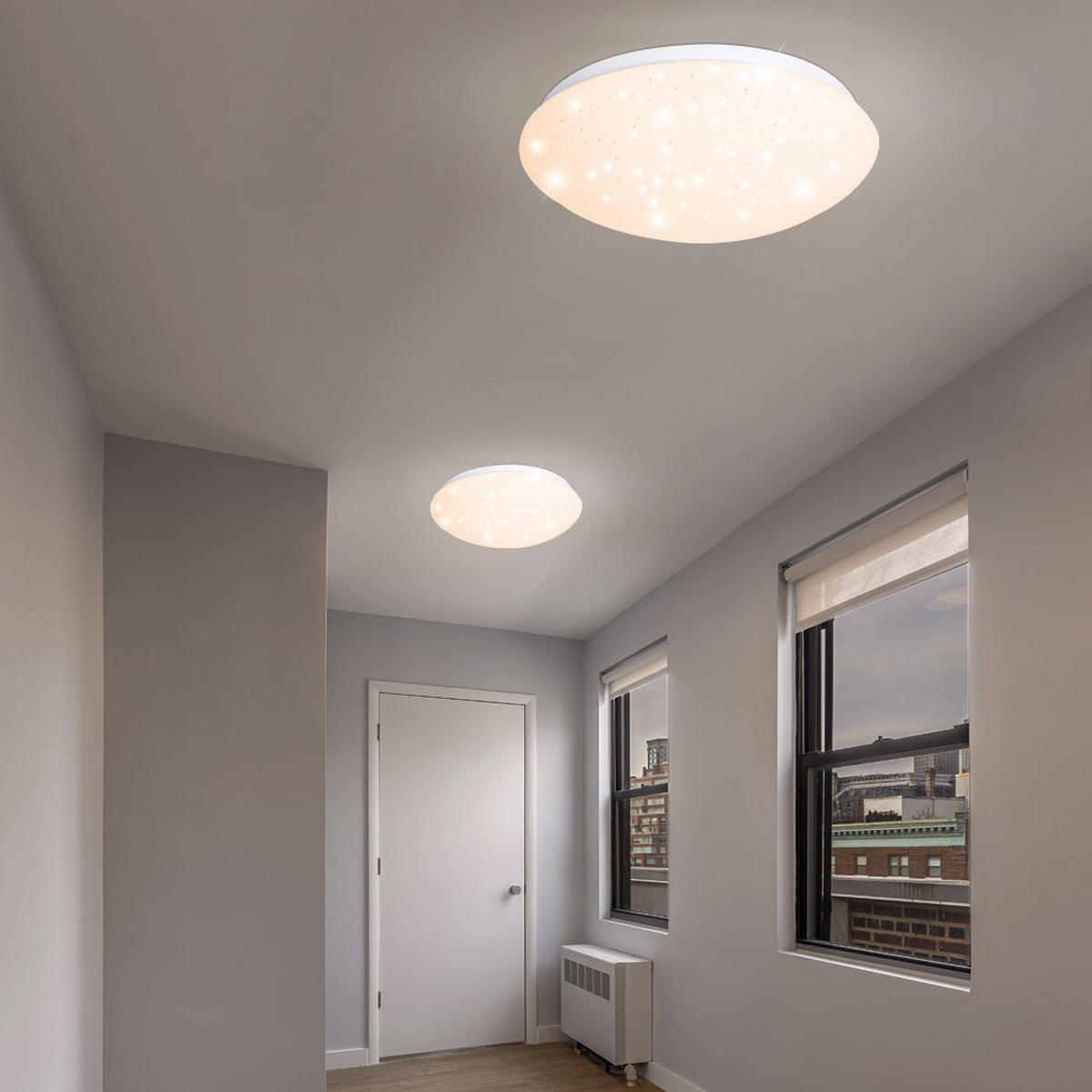 LED DECKENLEUCHTE Weiß Sternenhimmel Effekt - Weiß, Metall (29/9.2/9.5cm)