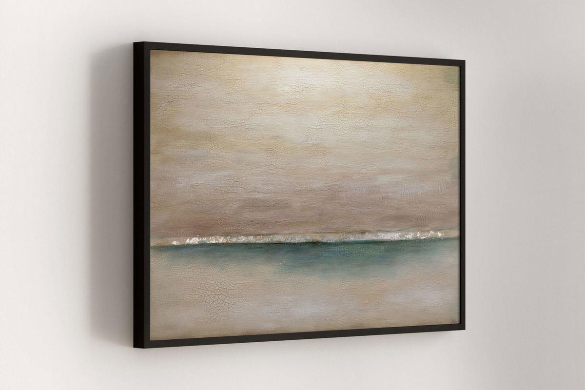 ÖLGEMÄLDE 120/80 cm - Blau/Beige, Holz/Textil (2.5/80cm) - KUNSTLOFT