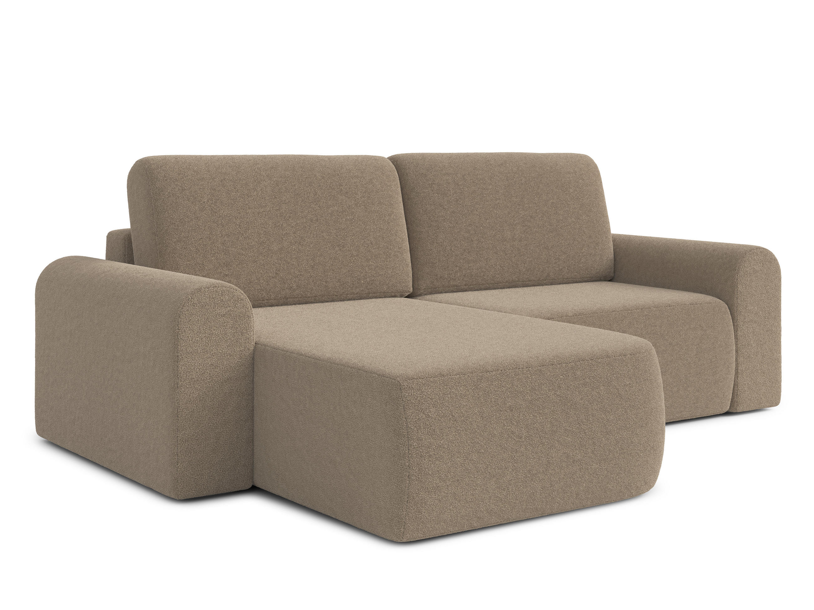 ECKSOFA L Form Otterton Braun 250/180/95 cm Links mit Schlaffunktion - Schwarz/Braun, Kunststoff/Textil (180/250cm) - AX Living