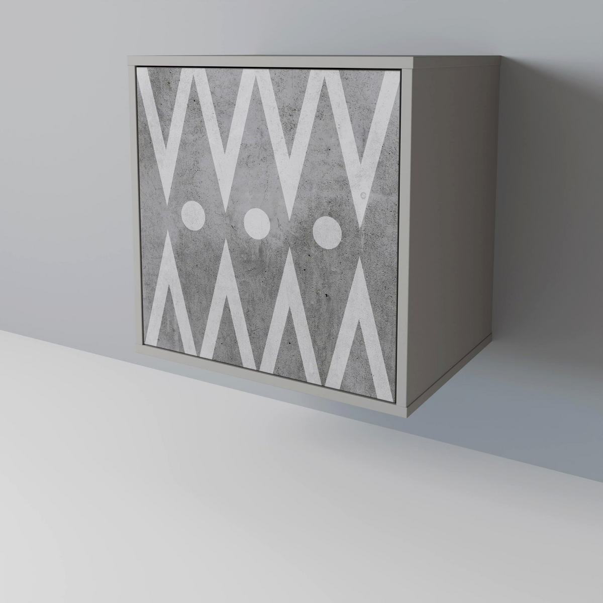 SIDEBOARD SHARP EDGES, Grau, 57,5x42x77,5 cm, Schräge Buchenholzfüße - Buchefarben/Multicolor, Holzwerkstoff/Buchenholz (57.5/77.5/42cm) - SpaceRebels