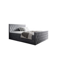 BOXBETT Asher Premium - Grau, Holzwerkstoff/Textil (200/220cm) - Fun Möbel