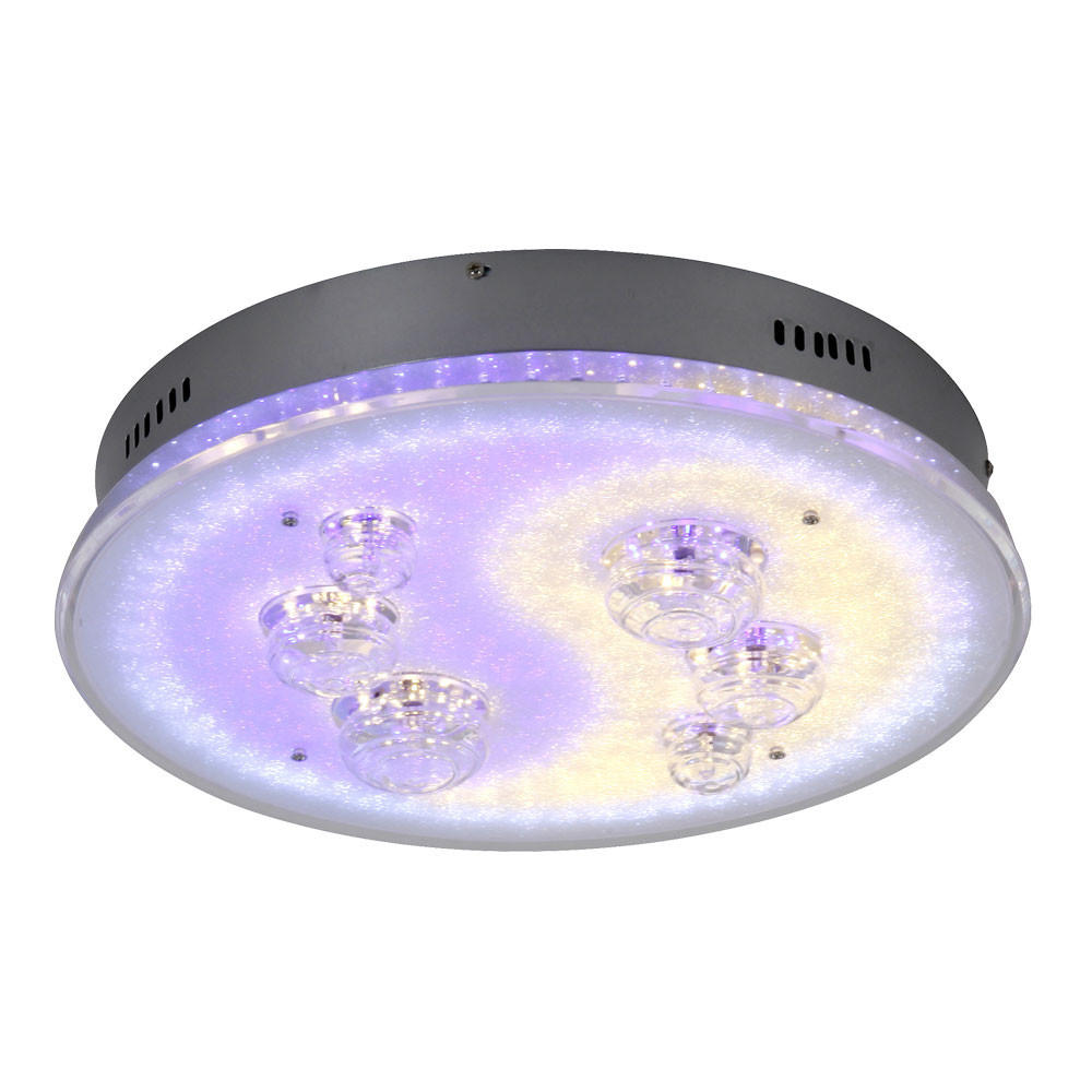 LED DECKENLEUCHTE Metall Silber - Silberfarben, Metall (43/43/12cm) - Globo Lighting