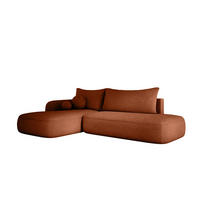 ECKSOFA BABU Mit Bettfunktion – Moderne Polsterecke Für Wohnzimmer Funktionales Schlafsofa Im Stoff NOW OR NEVER, 300x105x60cm, Linke, GRÜN - Lila, Holz/Textil (190/300cm) - DomoHome