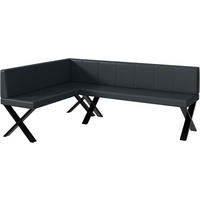 ECKBANK PETER_X - Dunkelgrau, Leder (142/196cm) - Meblini