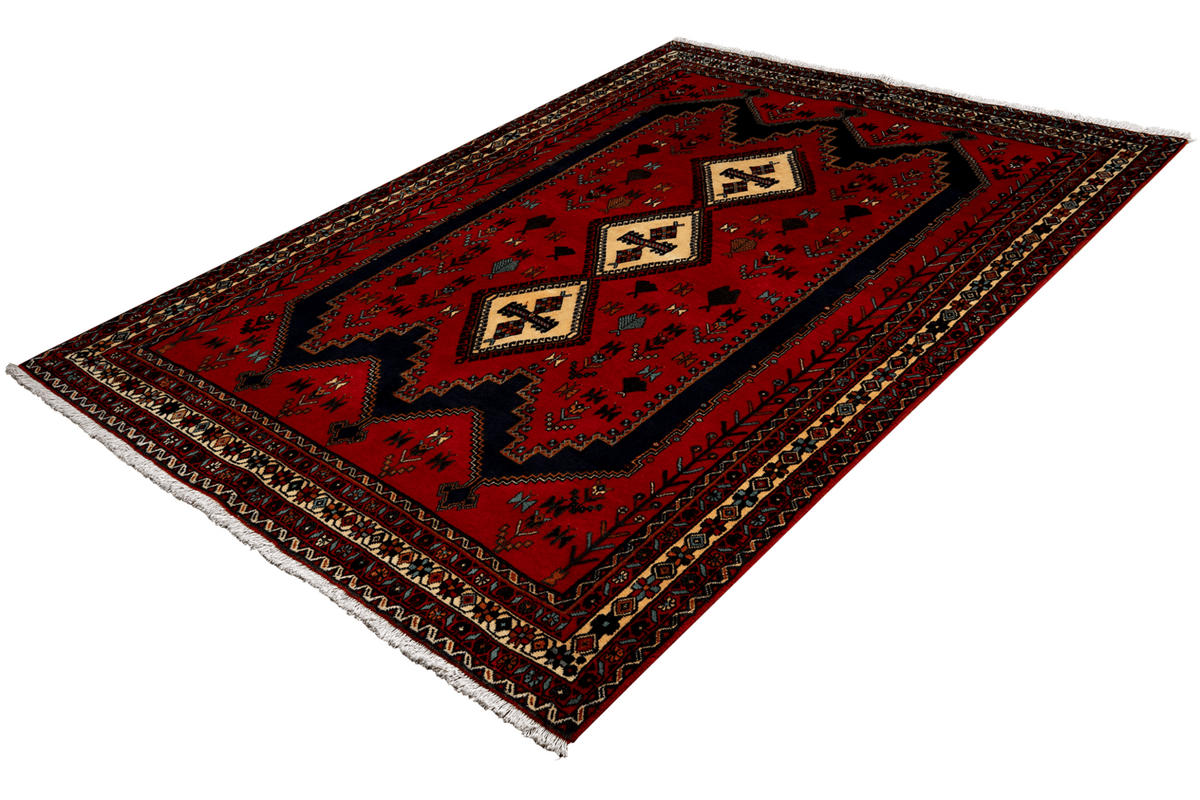 ORIENTTEPPICH handgeknüpft Afshar Rot 234/163 cm Schurwolle - Rot, Textil (163/234cm) - Looma