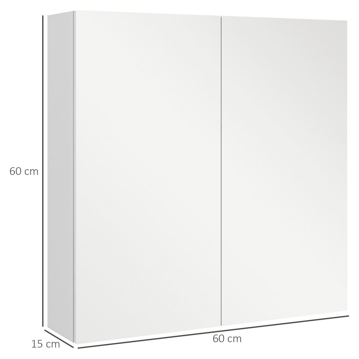 SPIEGELSCHRANK Weiß 60/15/60 cm - Weiß, Holzwerkstoff (60/60/15cm) - PANGIVO