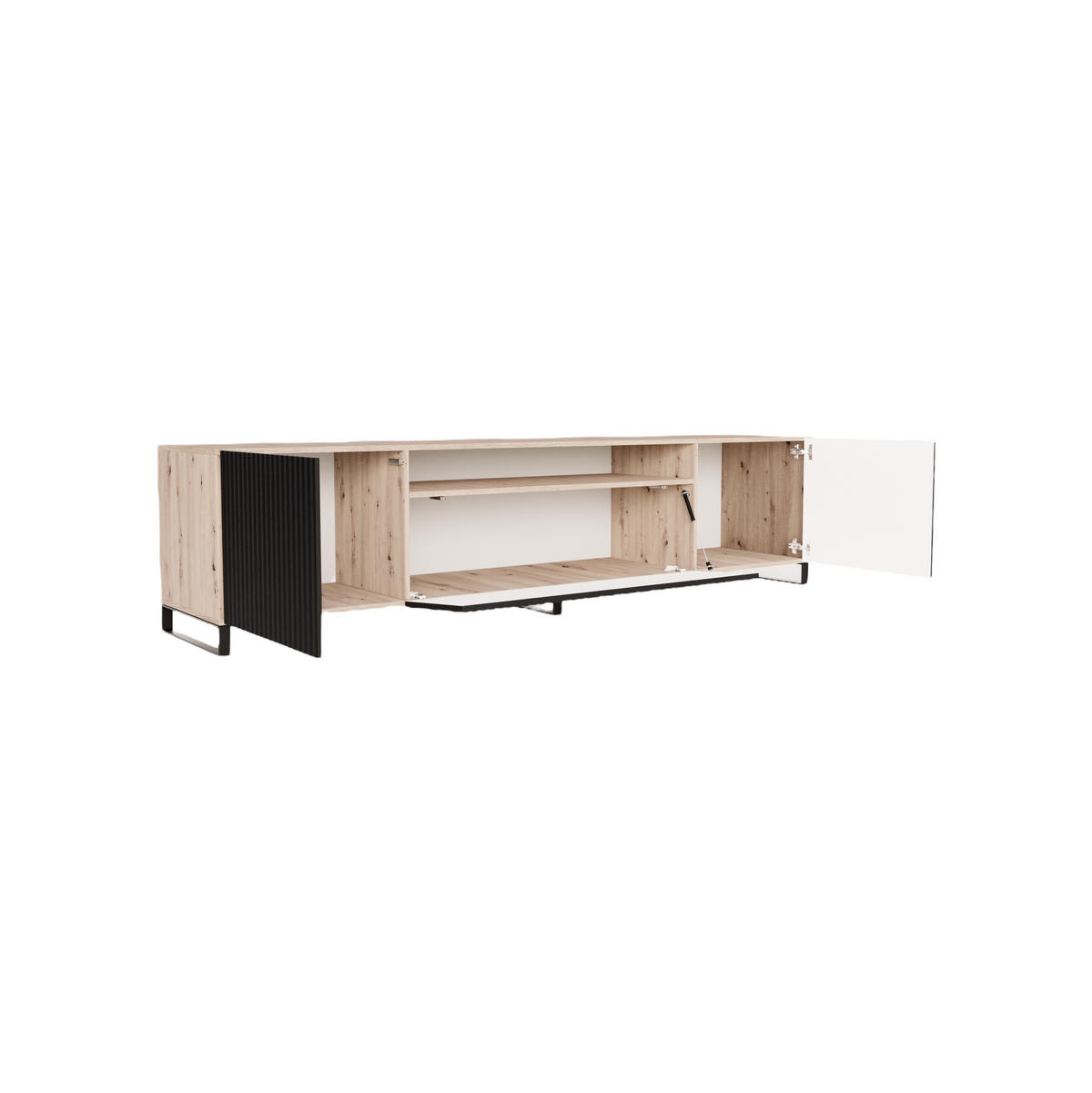 TV-SCHRANK Noe III 200 cm, dreitürig, artisan, schwarz - Schwarz/Eiche Artisan, Kunststoff (200/53/41cm) - Margaret Hadas24