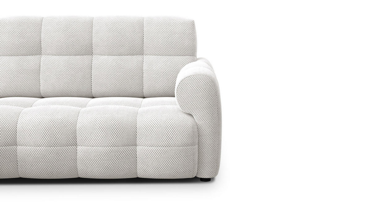 ECKSOFA MELLOW 3-Sitzer, creme - Creme/Schwarz, Holz/Textil (232/156cm) - Courtois Laville