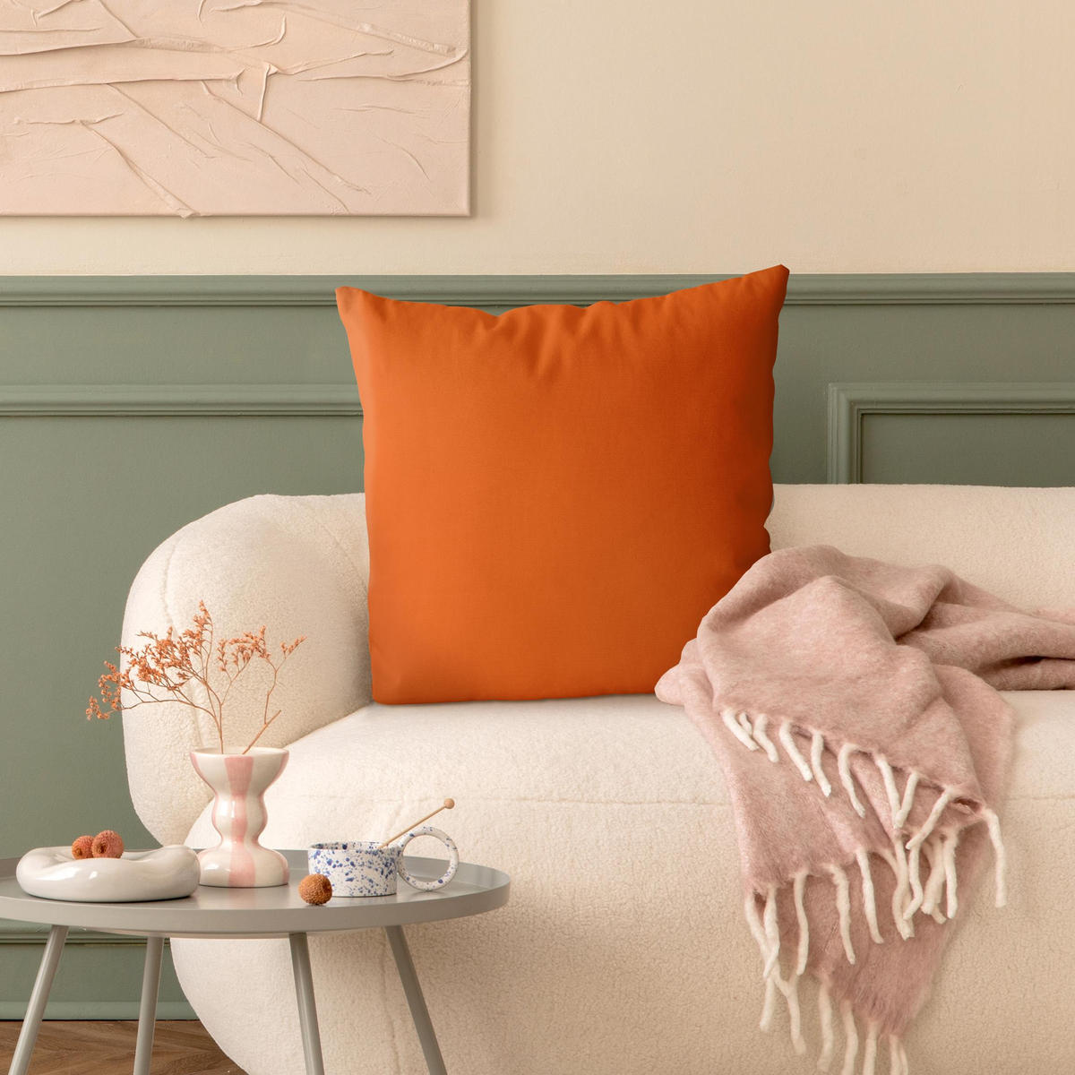 DEKOKISSEN Mohn 50/50 cm - Orange, Textil (50/50/10cm) - Bilderwelten