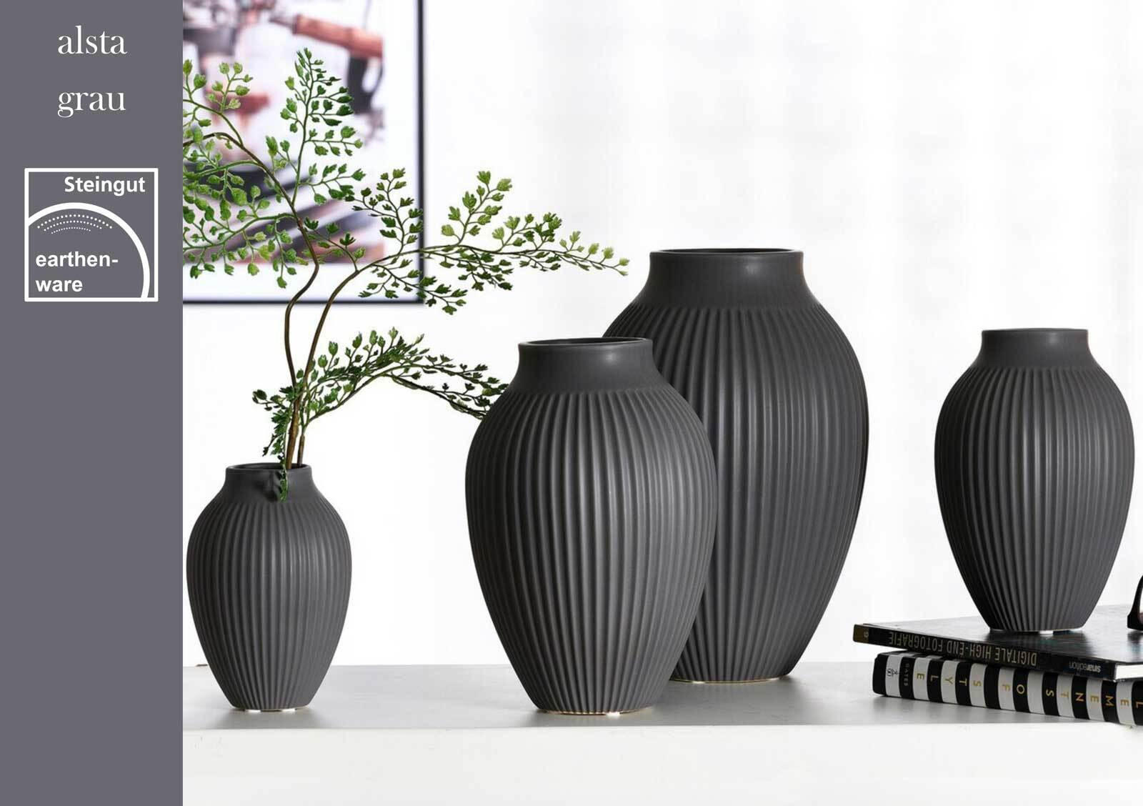 VASE Alsta Grau 27,5 cm - Grau, Keramik (27.5cm) - Ritzenhoff Breker