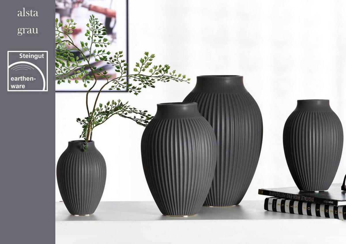 VASE Alsta Grau 15 cm - Grau, Keramik (15cm) - Ritzenhoff Breker
