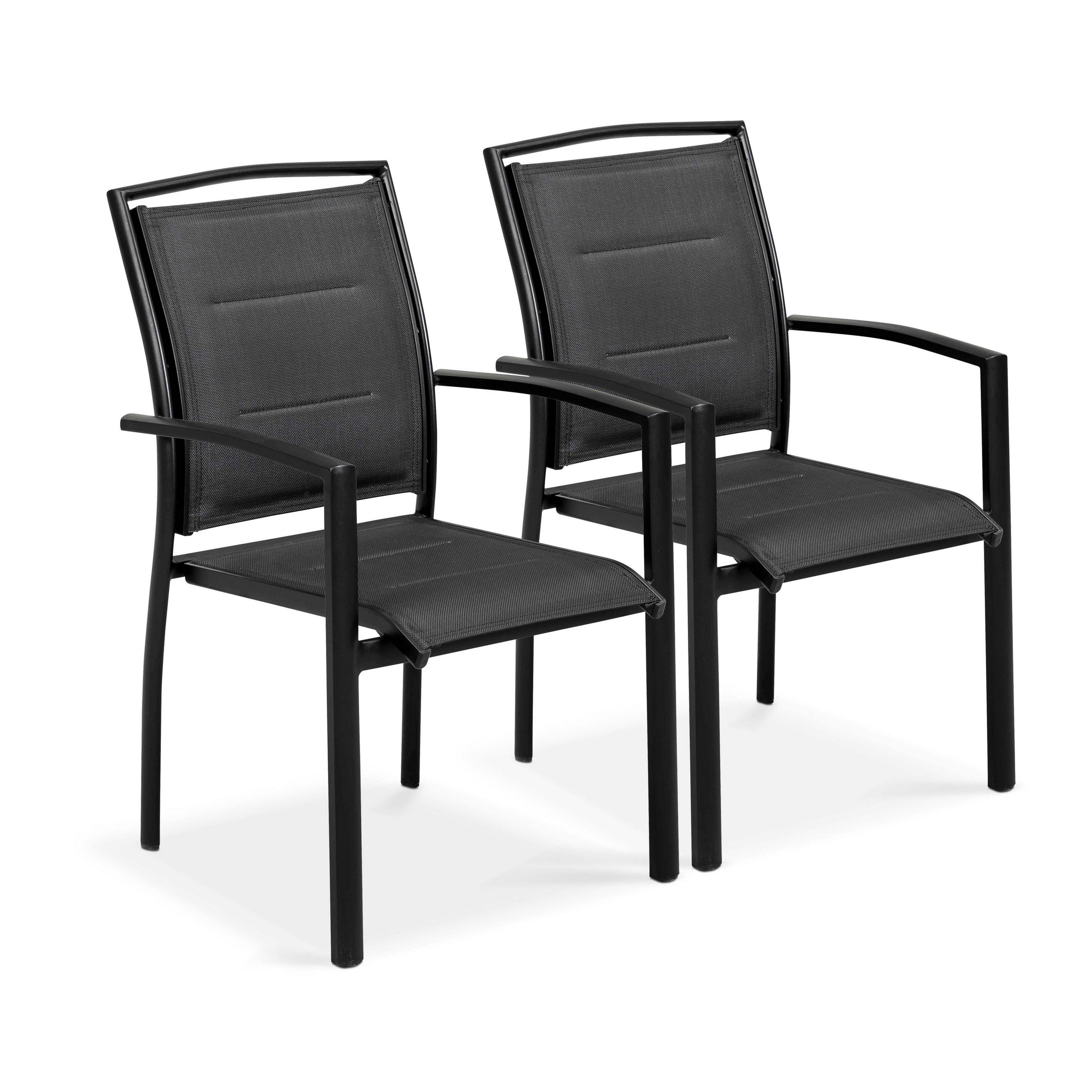 GARTENSTUHL 2-tlg., Schwarz - Schwarz, Metall (66/90/57cm) - Oviala