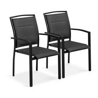 GARTENSTUHL 2-tlg., Schwarz - Schwarz, Metall (66/90/57cm) - Oviala