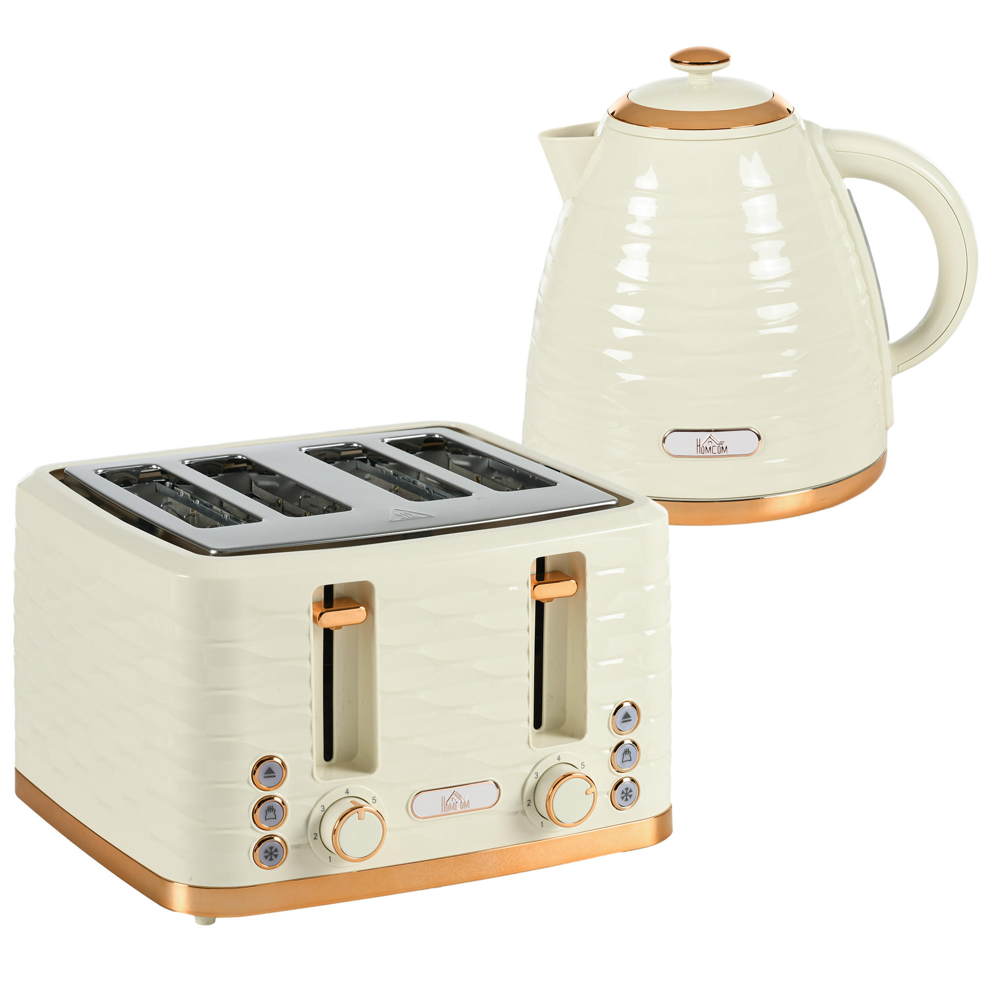 TOASTER mit Wasserkocher DE-07874 Beige - Beige, Kunststoff (19.5/23.2/24.1cm) - ComfortXL