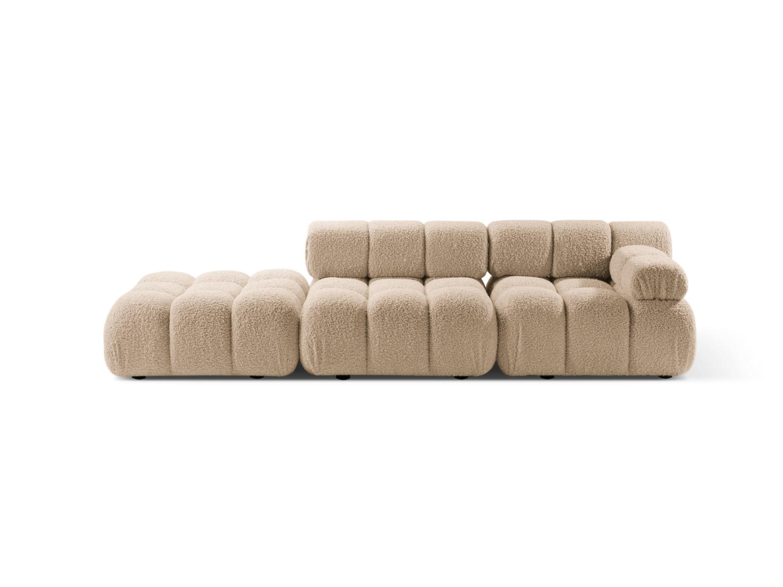 SOFA modular rechts Bellis aus Boucle sandfarben 4 Sitzplätze - Sandfarben, Textil (282/70/94cm) - Micadoni
