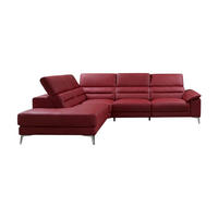 ECKSOFA Tucano Echtleder Rot - Rot, Leder/Metall (232/258cm)