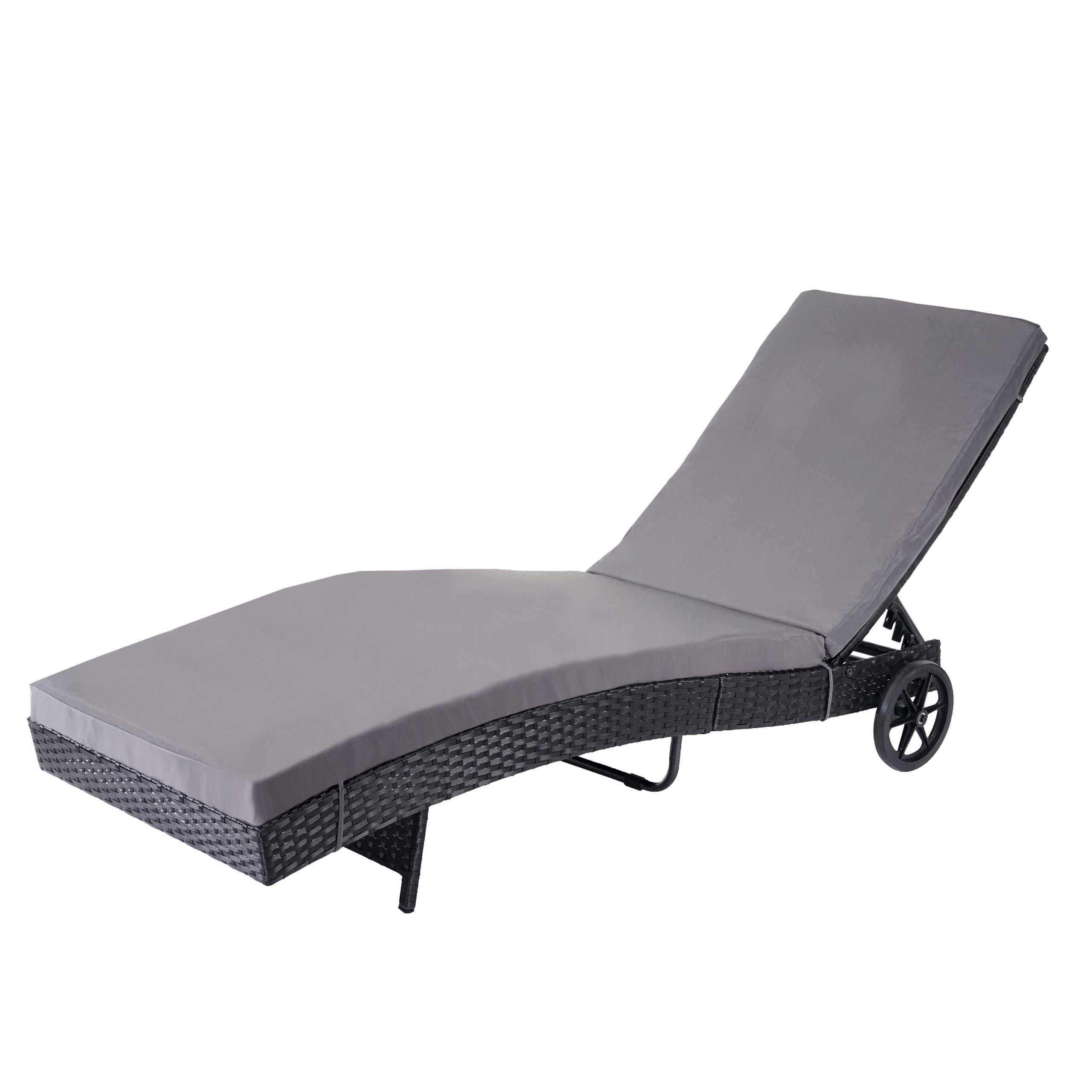 SONNENLIEGE Anthrazit, Grau - Anthrazit/Grau, Kunststoff (60/91/205cm) - MCW