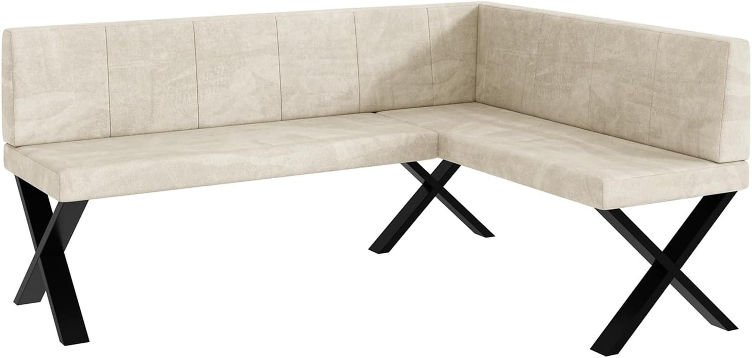 Meblini Eckbank Creme 168x128 cm