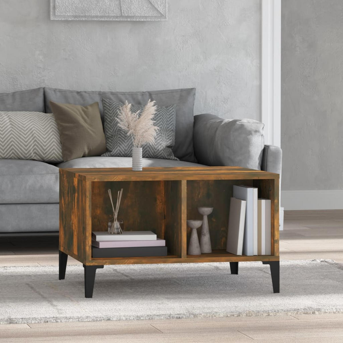 COUCHTISCH Räuchereiche 60x50x36,5 cm Holzwerkstoff - Braun, Holzwerkstoff (60/50/36.5cm) - furnicato
