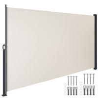 SEITENMARKISE , ausziehbar, mit Aufrollmechanismus, beige - Beige, Kunststoff (300/180/9cm) - tectake
