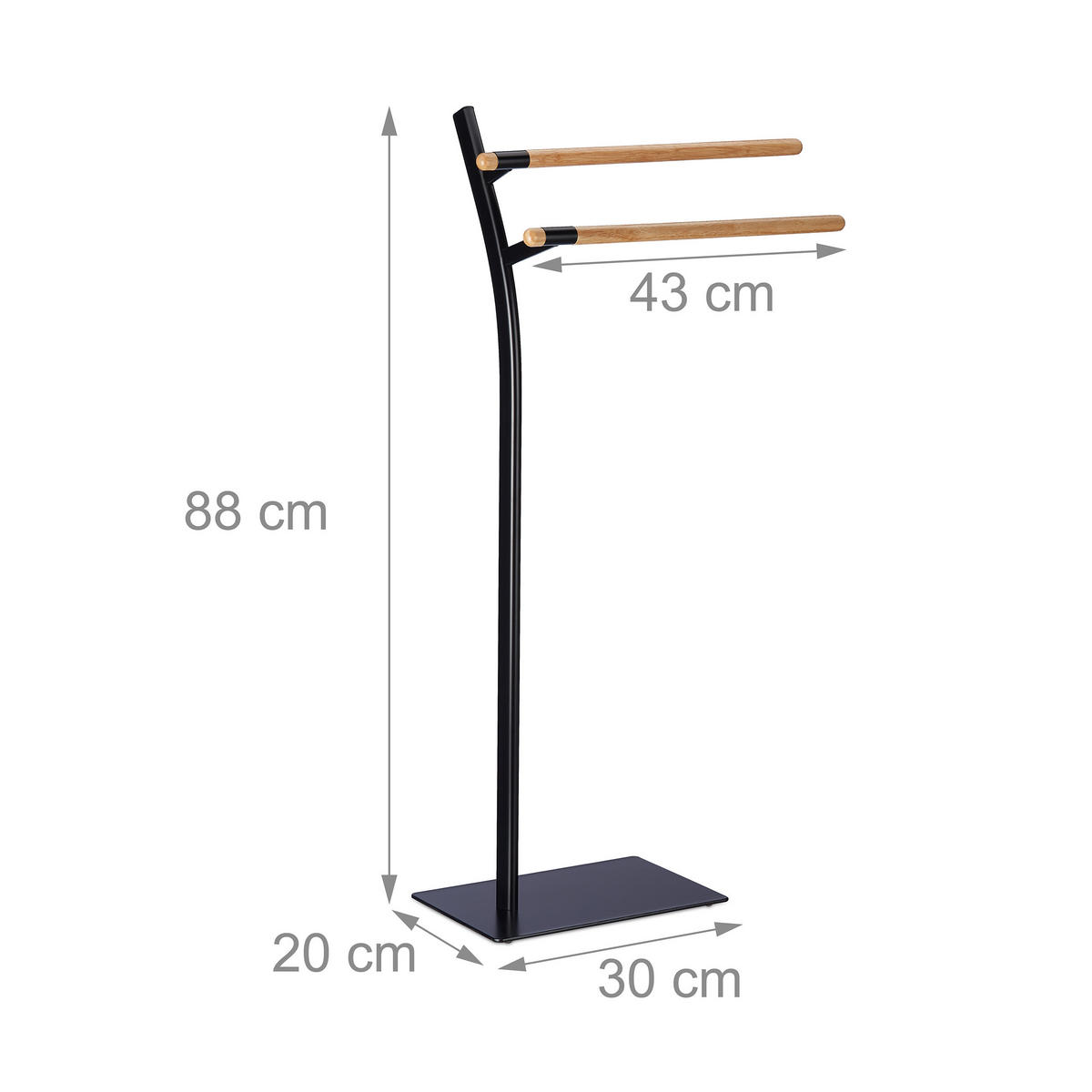 HANDTUCHHALTER - Multicolor, Holz/Metall (46.5/88/20cm) - Relaxdays