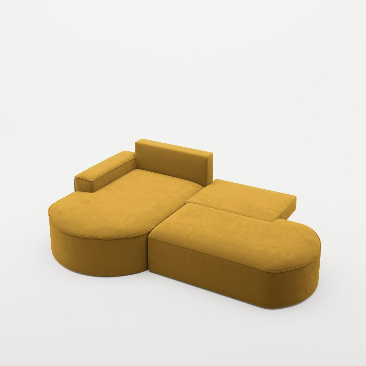 ECKSOFA Modena Pro - Komfort Und Stil Stoff Salvador Gelb Links - Gelb, Holz (278/179cm) - Kaiser Möbel