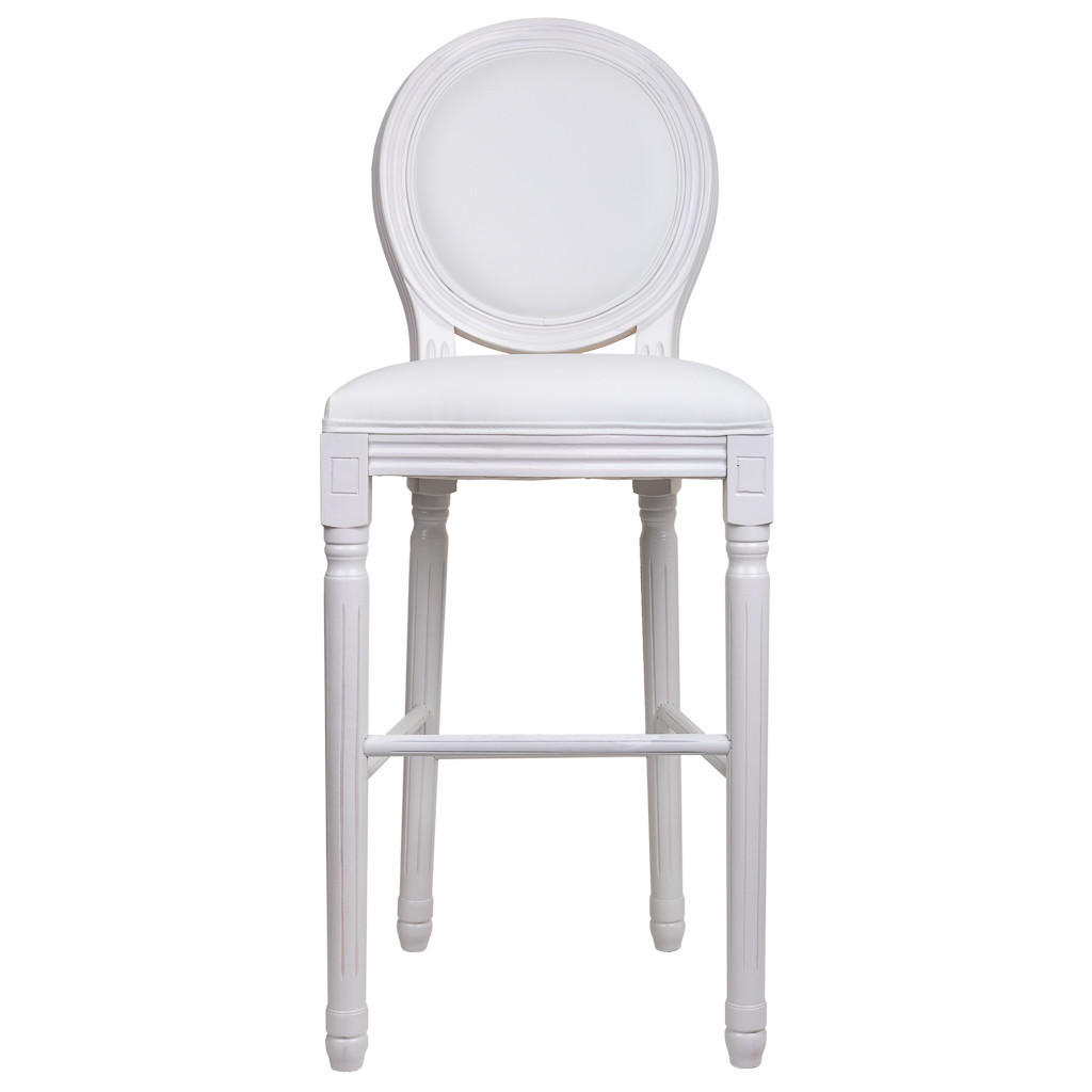 HOCKER aus Holz 52x46x116 cm - Weiß, Fell (52/116/46cm) - Wanderlust