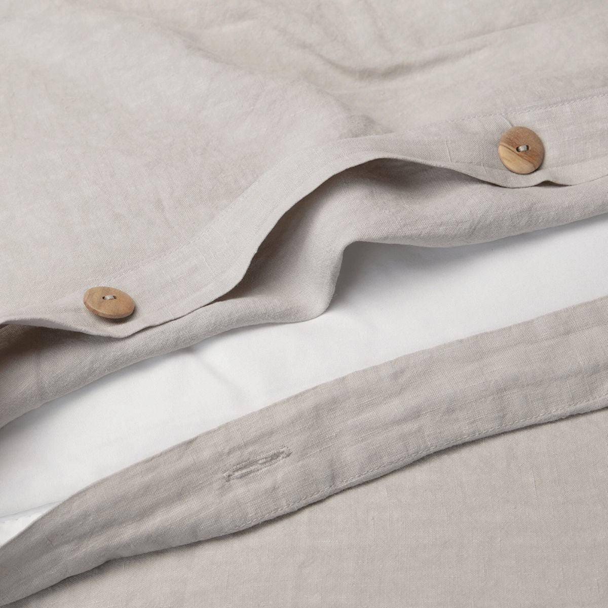 BETTBEZUG. Gewaschenem Leinen “MILAN” - Beige, Textil (260/240cm) - SOWL