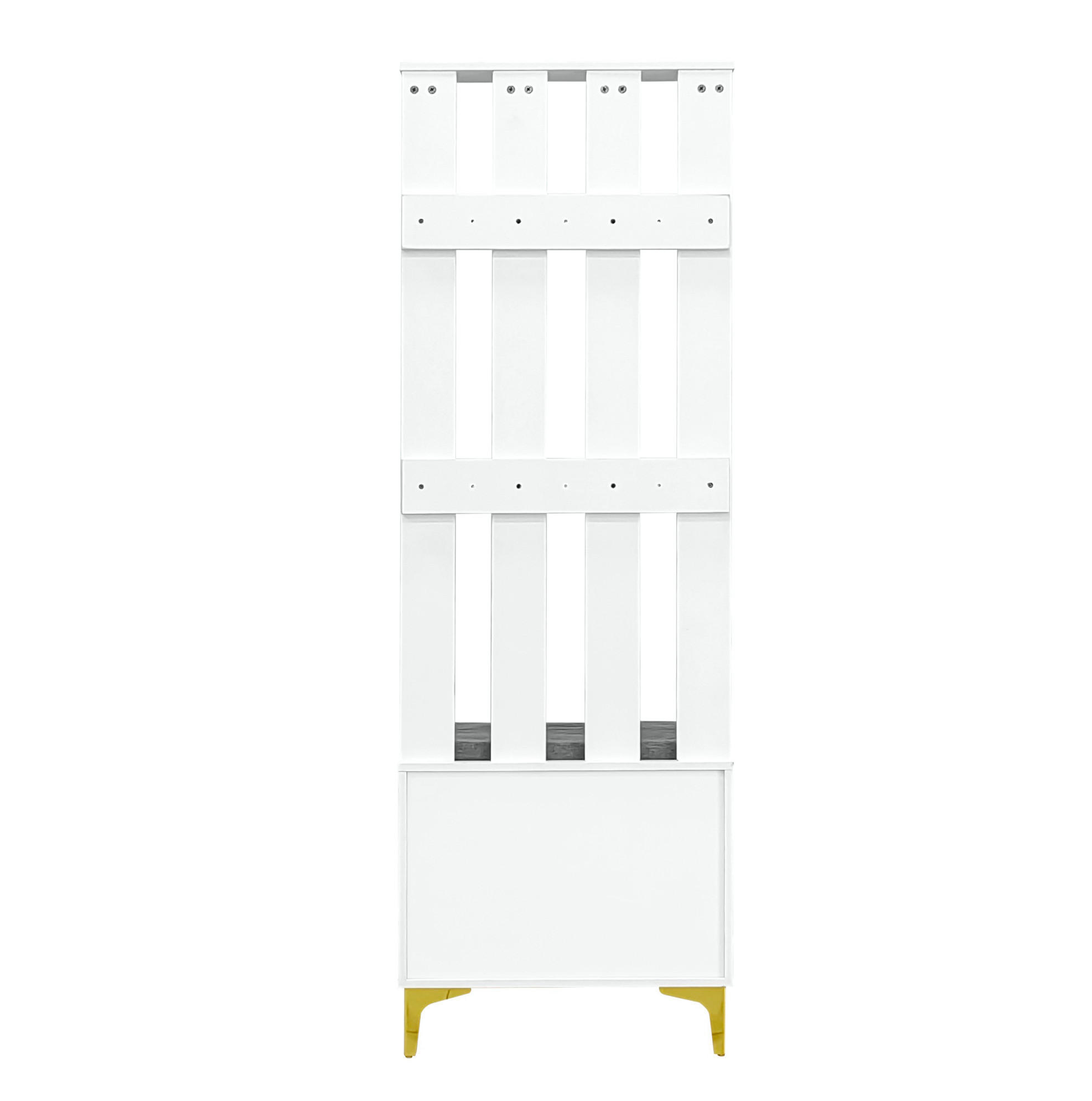 GARDEROBE 60,5/180,5/35,2 cm Weiß aus Spanplatte mit Push-to-open - Weiß, Holzwerkstoff (35.2/180.5/60.5cm) - OKMYHOME