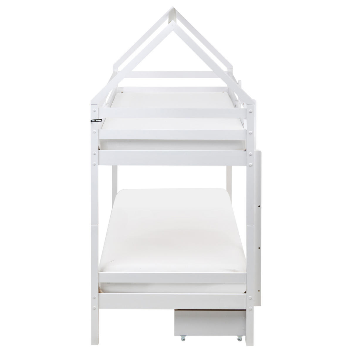 HOCHBETT 90/200 cm Weiß Ternas - Weiß, Holz (90/200cm) - Beliani