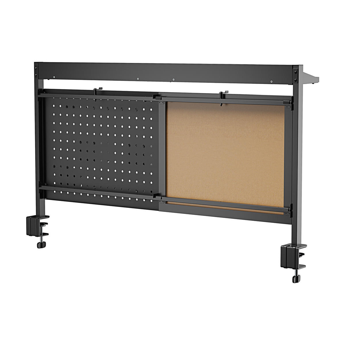 SCHREIBTISCH-ORGANIZER Virvik - Schwarz, Holzwerkstoff/Metall (116.5/20/72.5cm) - [en.casa]