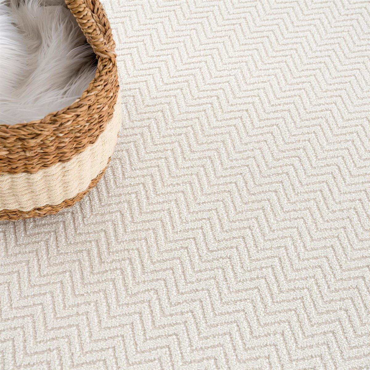 KURZFLOR-TEPPICH Fancy 805 Weiss 120x160 cm - Weiß, Textil (120/160cm) - carpet city