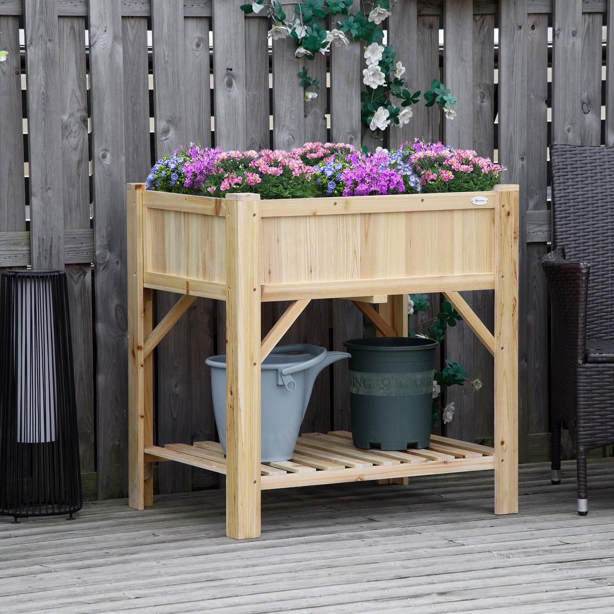 HOCHBEET, Gemüsebeet mit 6 Fächern, 78,5 x 58 x 81 cm - Multicolor, Holzwerkstoff (78.5/81/58cm) - FORIOUS