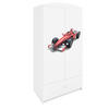 KINDERKLEIDERSCHRANK Rennwagen - Weiß, Holzwerkstoff (90/175/52cm) - RAUMHIRSCH FURNITURE