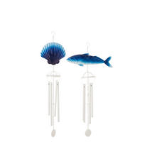 WINDSPIEL FISCH/MUSCHEL (2ER SET) - Blau, Metall (10.7/67.3/24.7cm) - J-Line