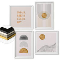WANDBILDER 4er-Set - 50x50 cm & 40x60 cm Weißer Rahmen - Abstrakte geometrische Formen - Weiß, Kunststoff (50/50cm) - ArtPrintCave