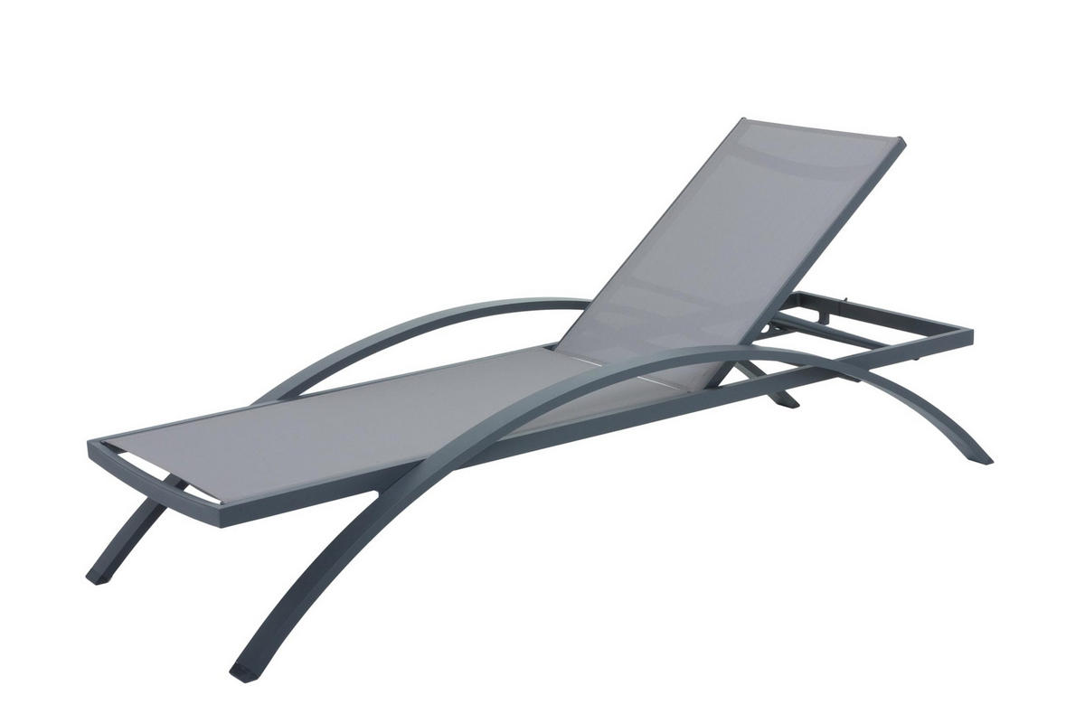 SONNENLIEGE Berta Verstellbar Anthrazit Gartenliege - Anthrazit, Kunststoff (72/43/197cm) - DELUKE