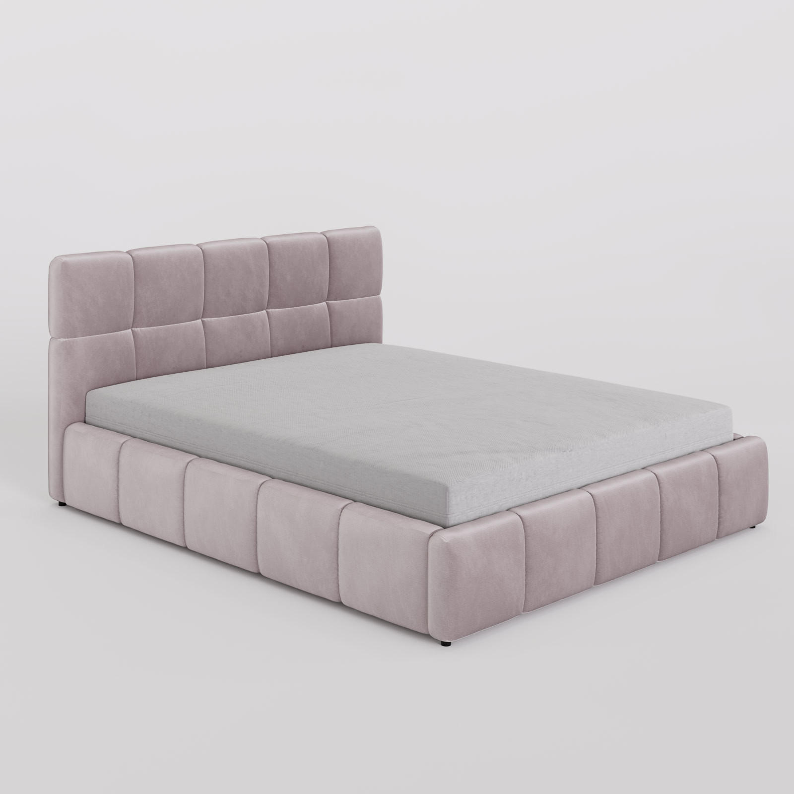 POLSTERBETT 180/200 cm, in Hellrosa, Velours-Stoff, gepolstertes Kopfteil, Lattenrost, Bettkasten - Pink, Textil - Barchello