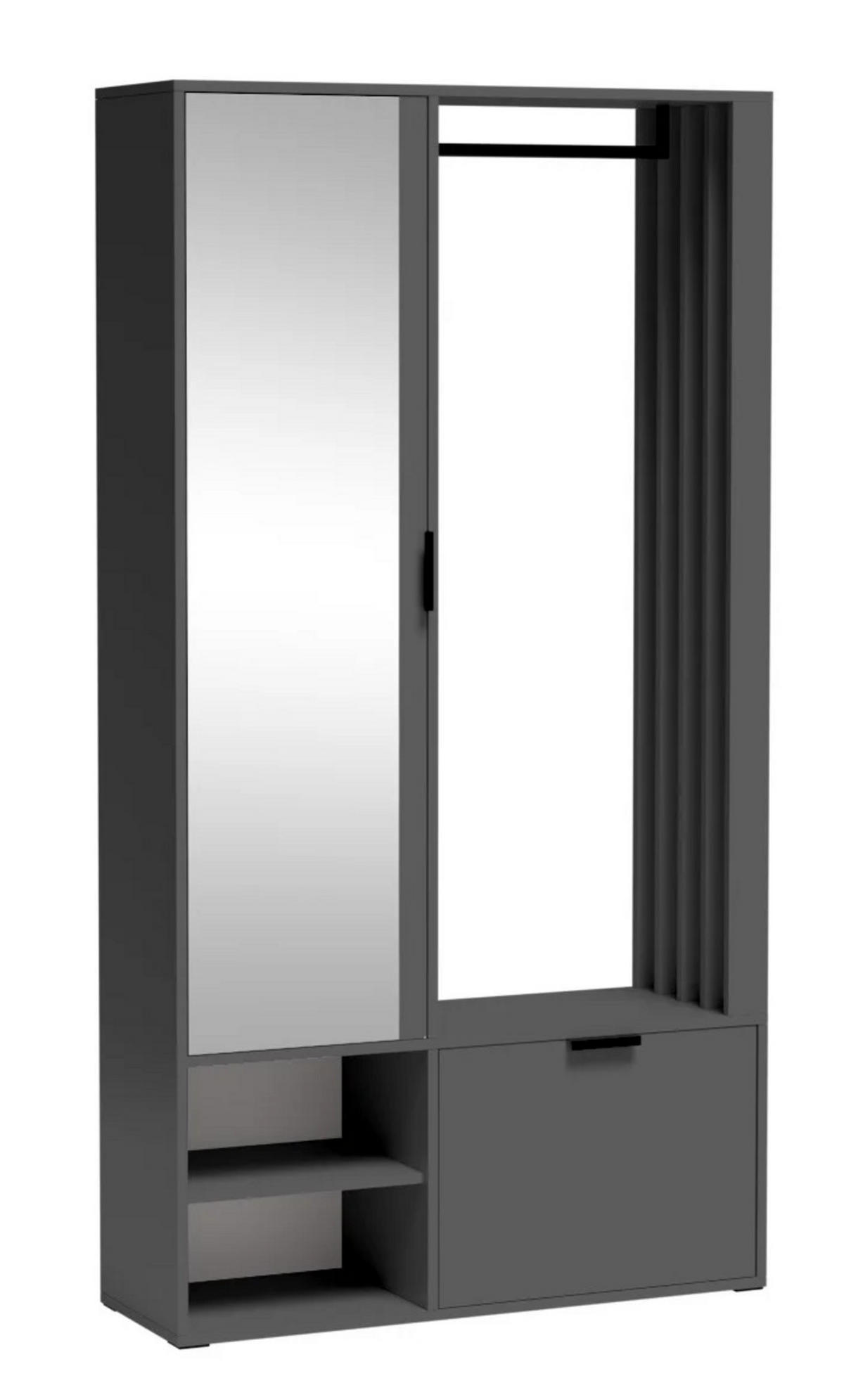 GARDEROBE MILANO UNI - Graphitfarben, Holzwerkstoff (100/190/33cm) - Meblini