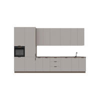 KÜCHENZEILE 400 cm – Sorento K73-G400 L – in Beige / Matt - Beige/Schwarz, Holz/Metall (400/247/58cm) - ROYAL24_MARKT