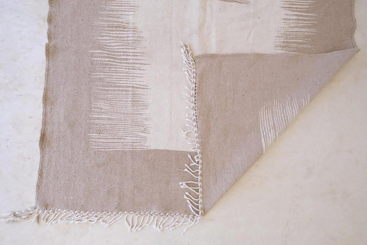 BERBERTEPPICH Kelim Marokko Wolle 140x 200 cm - Beige, Naturmaterialien (140/200cm) - AFK Living