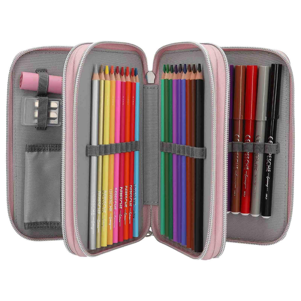 3-FACH FEDERTASCHE MY BFF TOPModel altrosa 7,5 x 13 x 20 cm - Altrosa, Kunststoff (13/20/7.5cm) - Depesche Germany