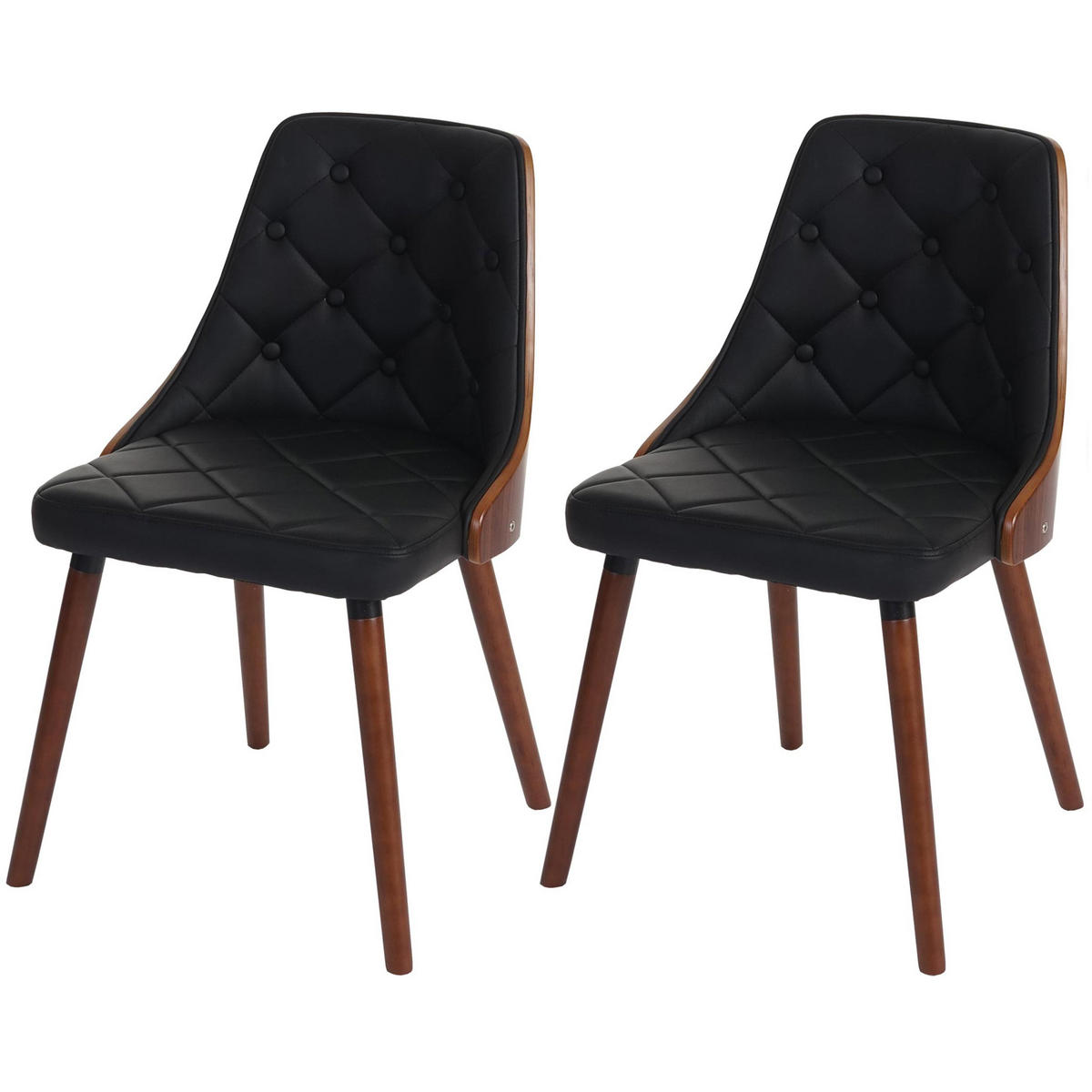 ESSZIMMERSTUHL Schwarz 2er-Set - Schwarz, Textil (50/82/53cm) - MCW