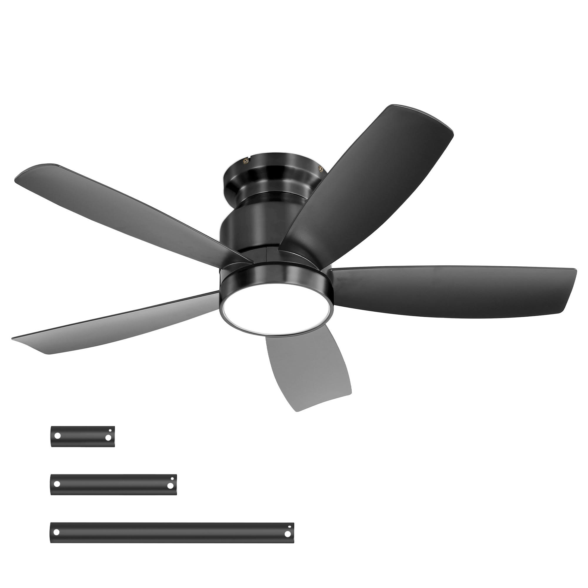 DECKENVENTILATOR 42Zoll LED Licht 18W ABS Flügel DC Motor - Schwarz, Kunststoff (106.68/106.68/23.11cm) - CASIVA