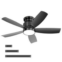 DECKENVENTILATOR 42Zoll LED Licht 18W ABS Flügel DC Motor - Schwarz, Kunststoff (106.68/106.68/23.11cm) - CASIVA