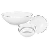 SCHÜSSEL SET Lido Black Line weiß 7er Set - Weiß, Keramik (1/1/1cm) - Seltmann Weiden