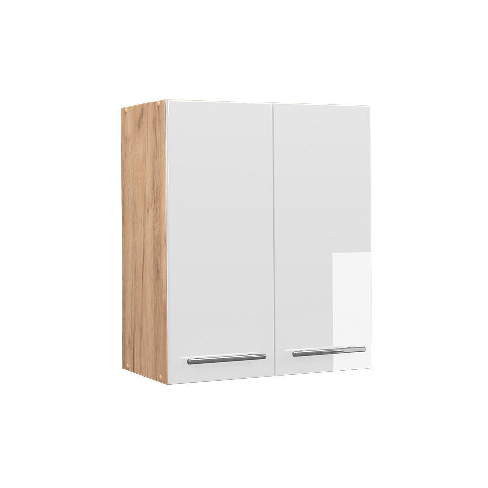 HÄNGESCHRANK Fame-Line Weiß Hochglanz 60 cm - Honigeiche/Weiß Hochglanz, Holzwerkstoff (60/72/34.1cm) - Vicco